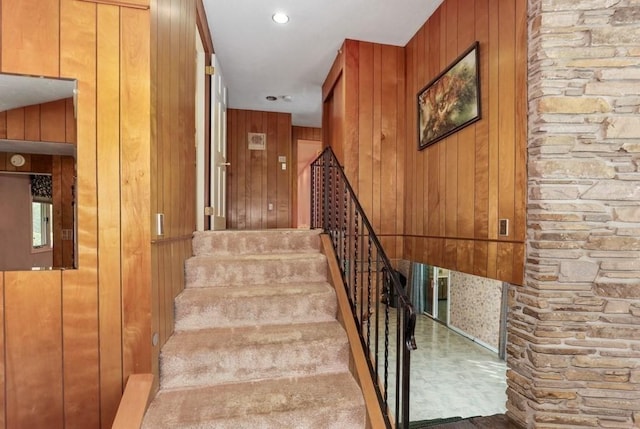17 Crowningshield Dr, Paxton, MA 01612 - stairway with wooden walls