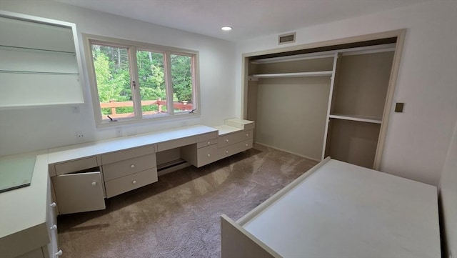 17 Crowningshield Dr, Paxton, MA 01612 - unfurnished bedroom featuring dark colored carpet, an office area, a closet, recessed lighting, and a baseboard heating unit