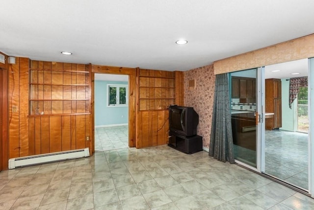 17 Crowningshield Dr, Paxton, MA 01612 - unfurnished living room featuring a baseboard radiator, recessed lighting, and healthy amount of natural light