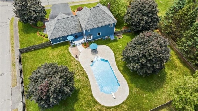 27 Crestview Dr, Uxbridge, MA 01569 - view from above of property with a pool area