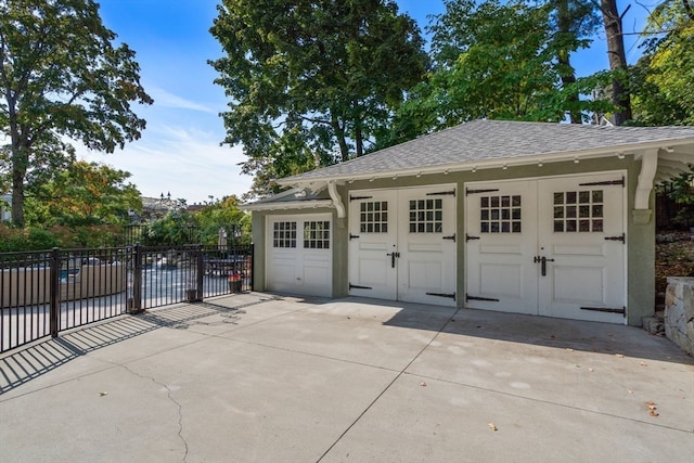 view of garage