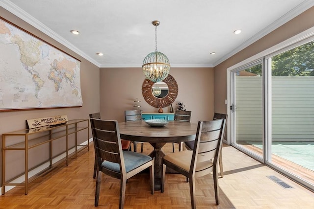 31 Monadnock Dr Unit 31, Westford, MA 01886 - dining room featuring a chandelier, crown molding, recessed lighting, and baseboards