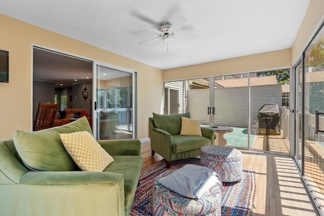 31 Monadnock Dr Unit 31, Westford, MA 01886 - sunroom / solarium featuring ceiling fan and outdoor lounge area