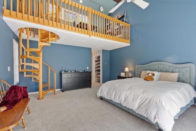 31 Monadnock Dr Unit 31, Westford, MA 01886 - carpeted bedroom with a towering ceiling, baseboards, and a spacious closet