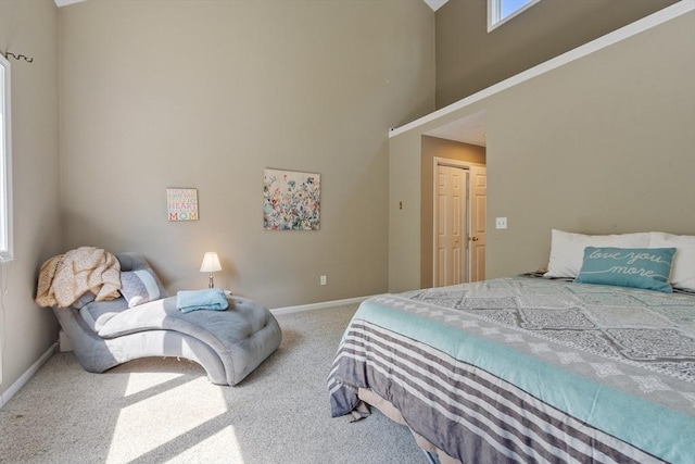 31 Monadnock Dr Unit 31, Westford, MA 01886 - bedroom with carpet flooring, a high ceiling, and baseboards