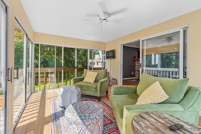 31 Monadnock Dr Unit 31, Westford, MA 01886 - sunroom featuring ceiling fan and an outdoor living space