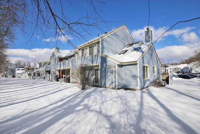 view of snow covered exterior