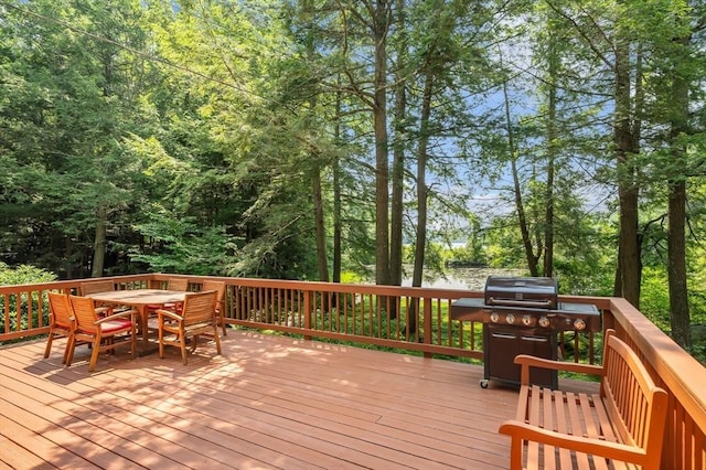 32 Pond Hill Rd, Goshen, MA 01032 - wooden terrace with a grill and outdoor dining area