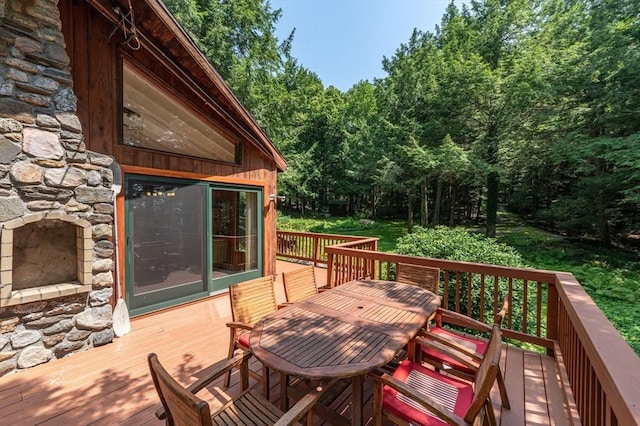 32 Pond Hill Rd, Goshen, MA 01032 - wooden terrace featuring outdoor dining space