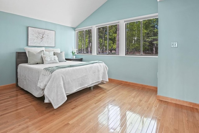 147 Butternut Holw Unit 147, Acton, MA 01718 - bedroom with multiple windows, wood finished floors, baseboards, and lofted ceiling