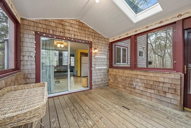 130 Surrey Ln, Brewster, MA 02631 - unfurnished sunroom featuring a healthy amount of sunlight and a skylight