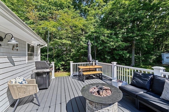 15 Surrey Ln, Sandwich, MA 02563 - deck featuring a fire pit and grilling area