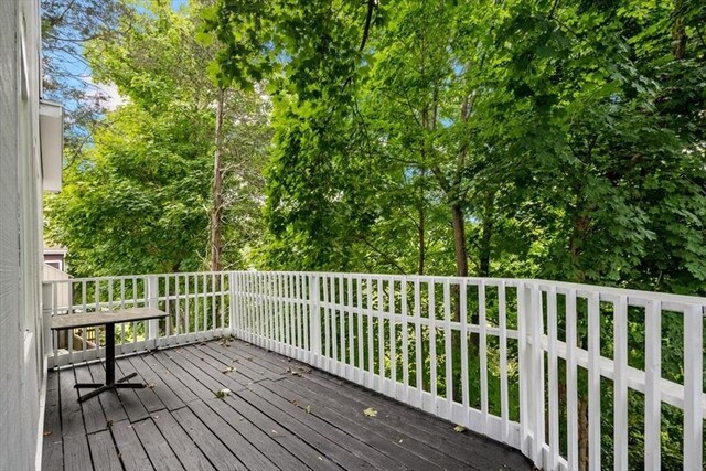 7 New Bridge St, Hingham, MA 02043 - deck with view of wooded area