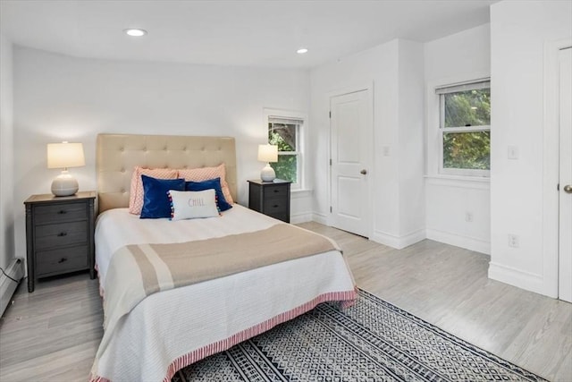 7 New Bridge St, Hingham, MA 02043 - bedroom featuring light wood finished floors, baseboards, and recessed lighting
