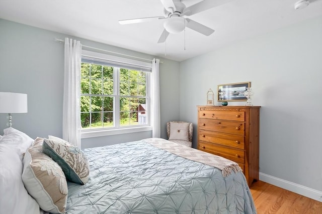 53 Gilbert Rd, Southampton, MA 01073 - bedroom featuring light wood-type flooring, baseboards, and a ceiling fan