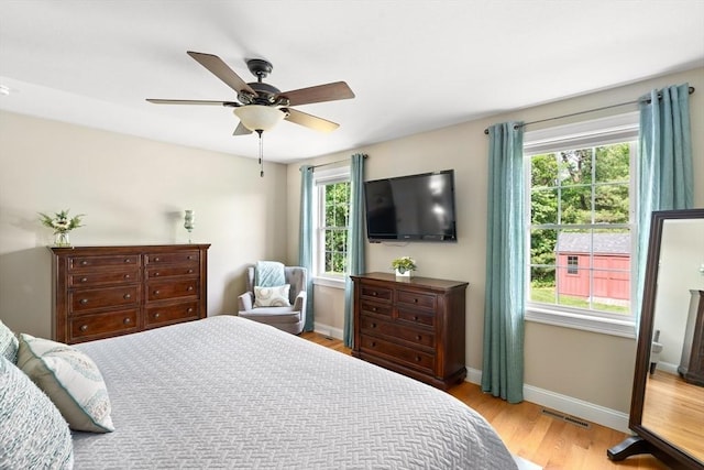 53 Gilbert Rd, Southampton, MA 01073 - bedroom featuring light wood-type flooring, baseboards, and a ceiling fan
