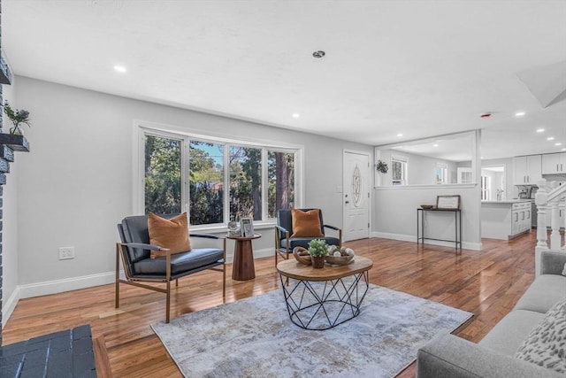 46 Curtis St, Brockton, MA 02301 - living room featuring recessed lighting and light wood-style flooring