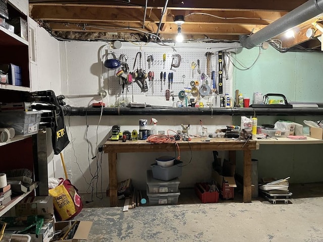 947 Burts Pit Rd, Northampton, MA 01062 - unfinished basement with a workshop area