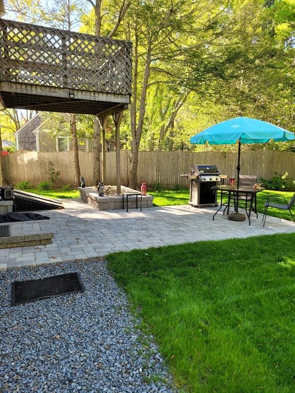 92 Santuit Pond Rd, Mashpee, MA 02649 - view of yard featuring a patio area