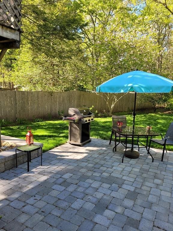 92 Santuit Pond Rd, Mashpee, MA 02649 - view of patio with a grill