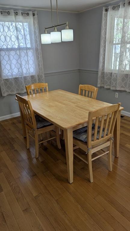 92 Santuit Pond Rd, Mashpee, MA 02649 - dining room featuring hardwood / wood-style floors and baseboards