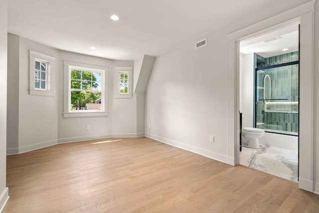 61 Westbourne Rd, Newton, MA 02459 - empty room with light wood-type flooring, baseboards, and recessed lighting