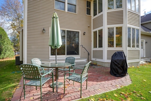 view of patio featuring central AC unit