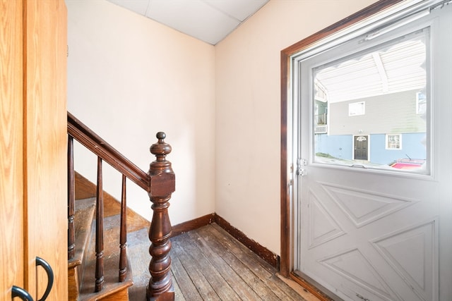 doorway to outside with hardwood / wood-style floors