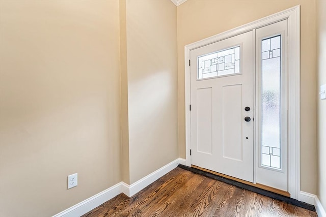 entrance foyer featuring dark hardwood / wood-style flooring and plenty of natural light