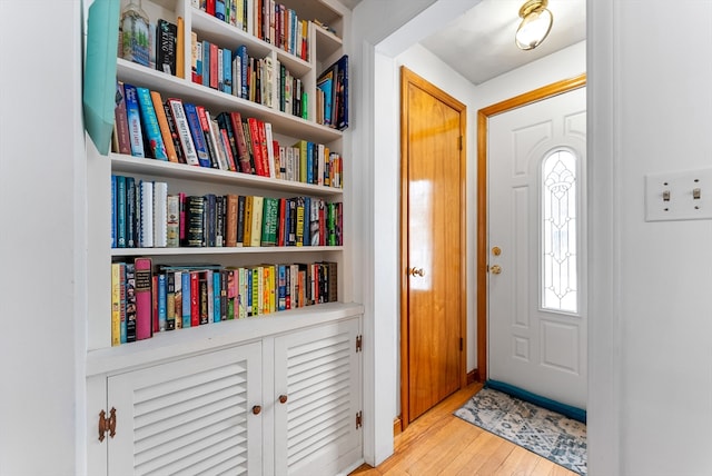 entryway with light wood-type flooring