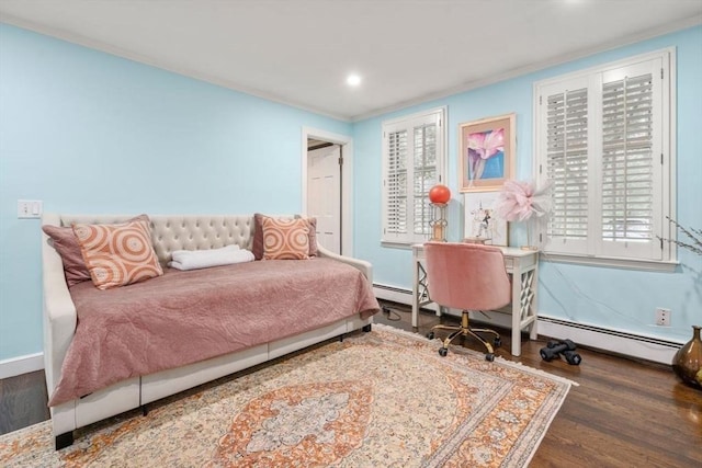 153 Old Connecticut Path, Wayland, MA 01778 - bedroom featuring wood finished floors, recessed lighting, baseboard heating, and multiple windows