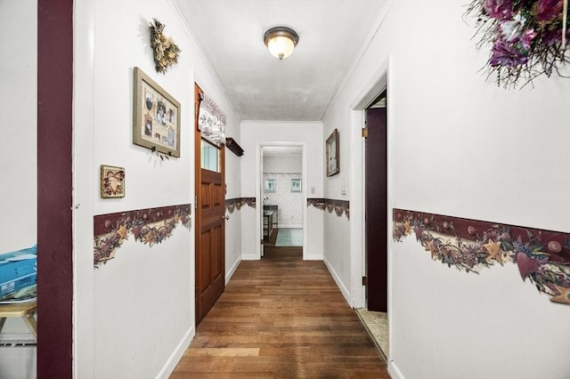 148 Walnut Hill Rd, Orange, MA 01364 - hallway featuring crown molding and wood finished floors