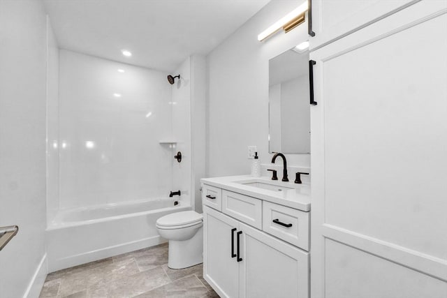 62 Foundry St Unit 215, Wakefield, MA 01880 - full bathroom with vanity, tub / shower combination, and recessed lighting