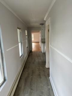 10 Stevens St, Lawrence, MA 01843 - hallway with crown molding and wood finished floors