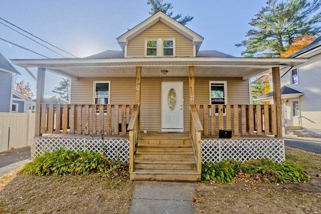 bungalow-style home featuring a porch