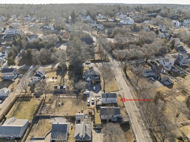 bird's eye view with a residential view