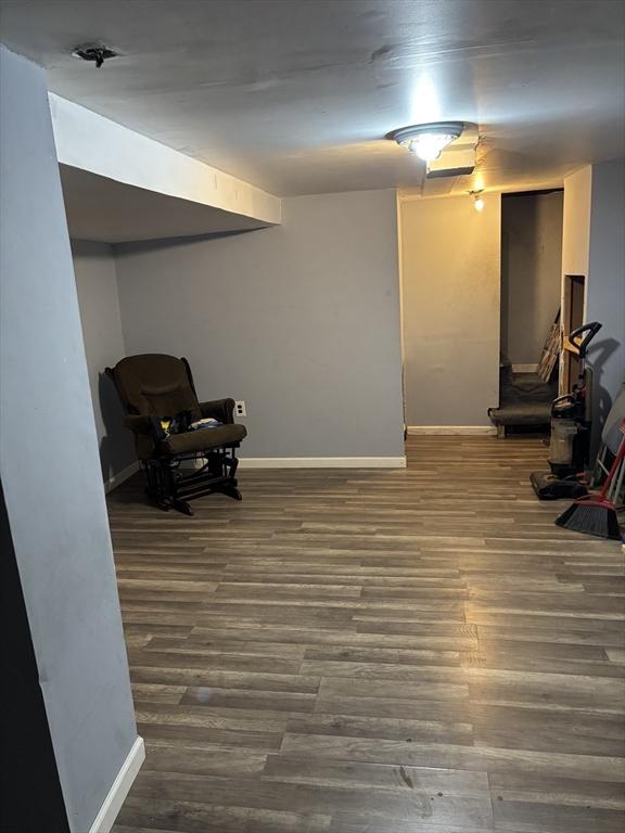 sitting room featuring wood-type flooring