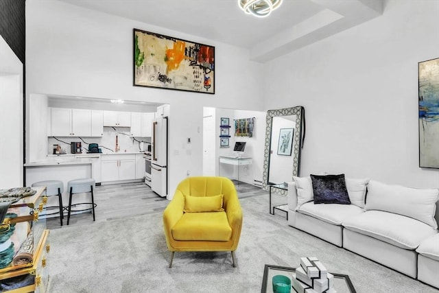 living room featuring light hardwood / wood-style floors