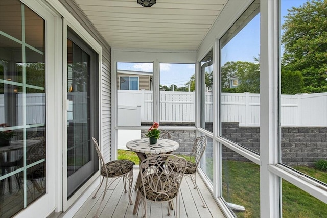 view of sunroom