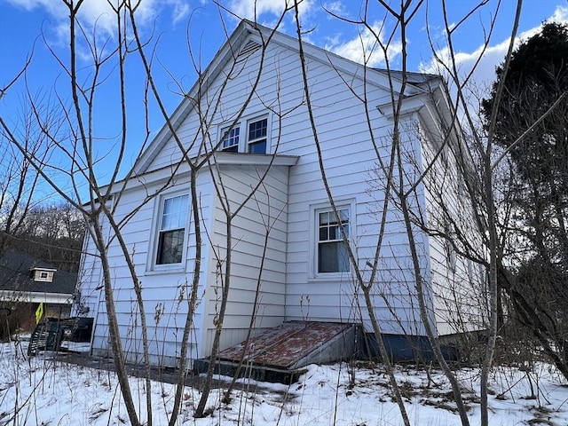 view of snowy exterior