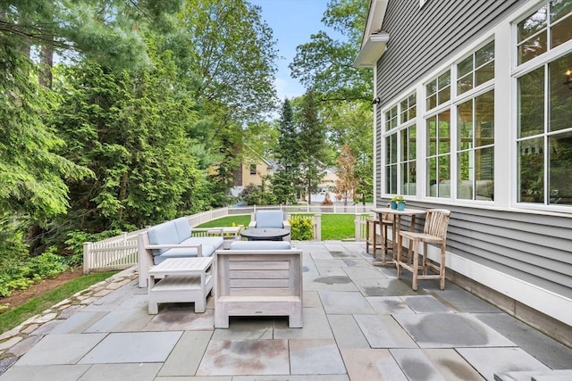 236 Grove St, Wellesley, MA 02482 - view of patio / terrace with an outdoor hangout area