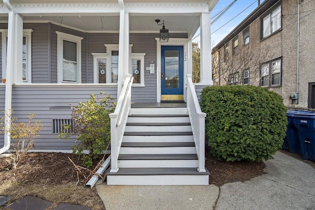 property entrance with a porch