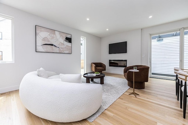 95 Griswold St Unit 95, Cambridge, MA 02139 - living room with light wood-style flooring, recessed lighting, and baseboards