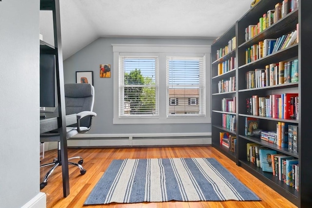 10 Saunders Rd, Lynn, MA 01904 - office space featuring baseboard heating, wood finished floors, and vaulted ceiling