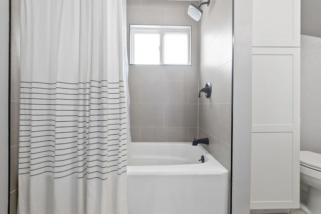 10 Saunders Rd, Lynn, MA 01904 - bathroom featuring toilet and shower / bath combination with curtain