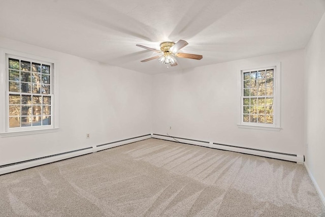 empty room with carpet and ceiling fan