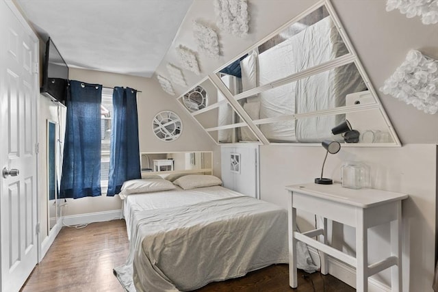 bedroom featuring wood finished floors