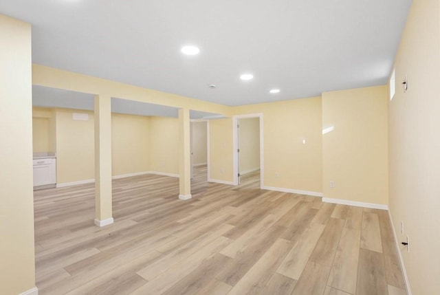 390 Marshall St, Leicester, MA 01524 - basement with light hardwood / wood-style flooring
