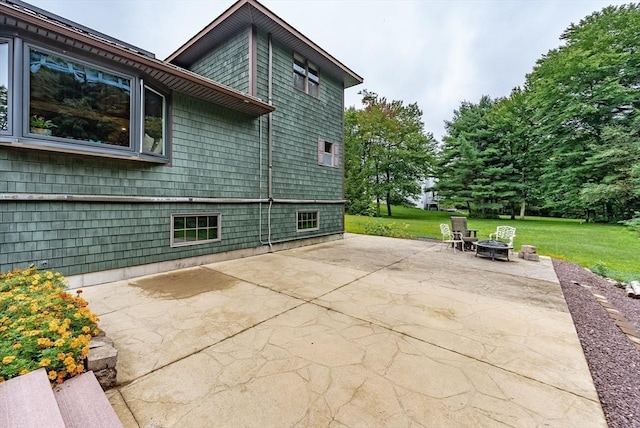 140 Sheffield Dr, Belchertown, MA 01007 - view of patio with an outdoor fire pit