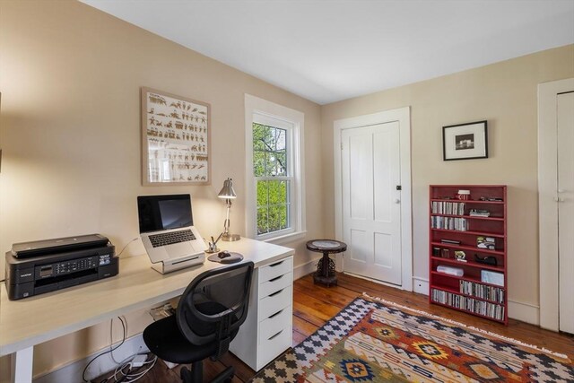 office featuring wood finished floors